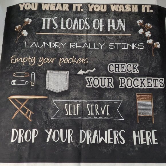 Laundry Room Rules Theme Cotton Fabric Panel by Chelsea Designworks - Picture 3 of 4